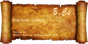 Bartus Csaba névjegykártya
