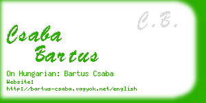 csaba bartus business card